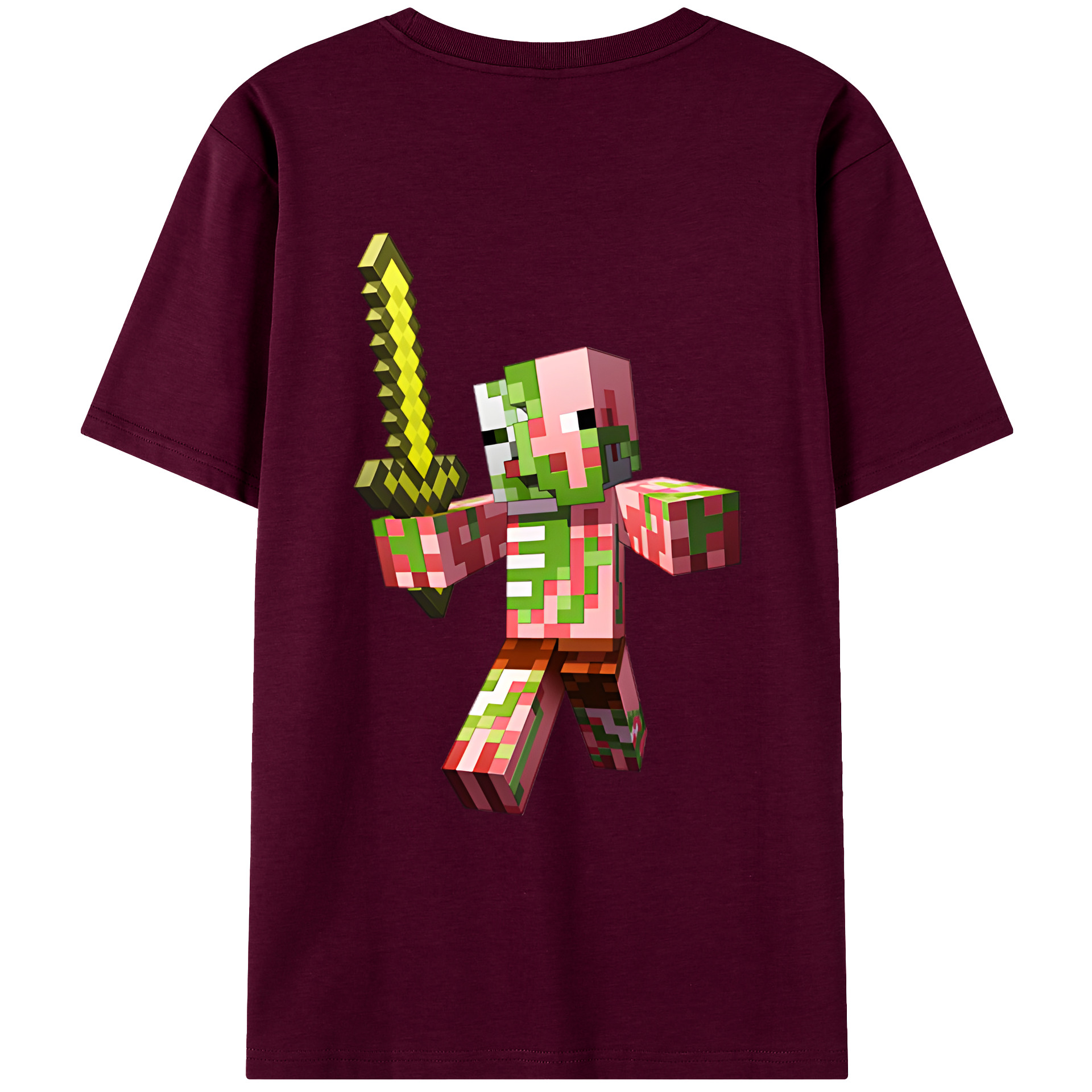 （画像用） マインクラフト ブロックの世界 Minecraft MC Block world レディース半袖Tシャツ(バックプリント)